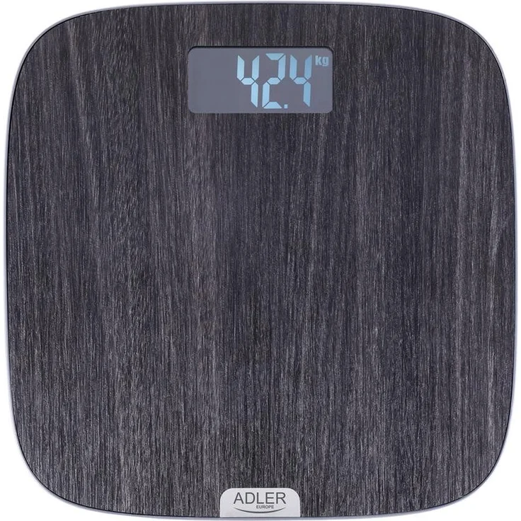 Adler Personenwaage AD 8192, Badezimmerwaage, 180 kg, LCD, Anti Rutsch Oberfläche, grau – Bild 1