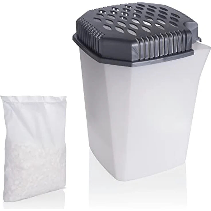 Bestlivings Luftentfeuchter mit Ausgießer ohne Strom - 1x 680gr. Granulat, wiederverwendbar, hält 4 Monate - Raumentfeuchter für Küche Badezimmer – Bild 1