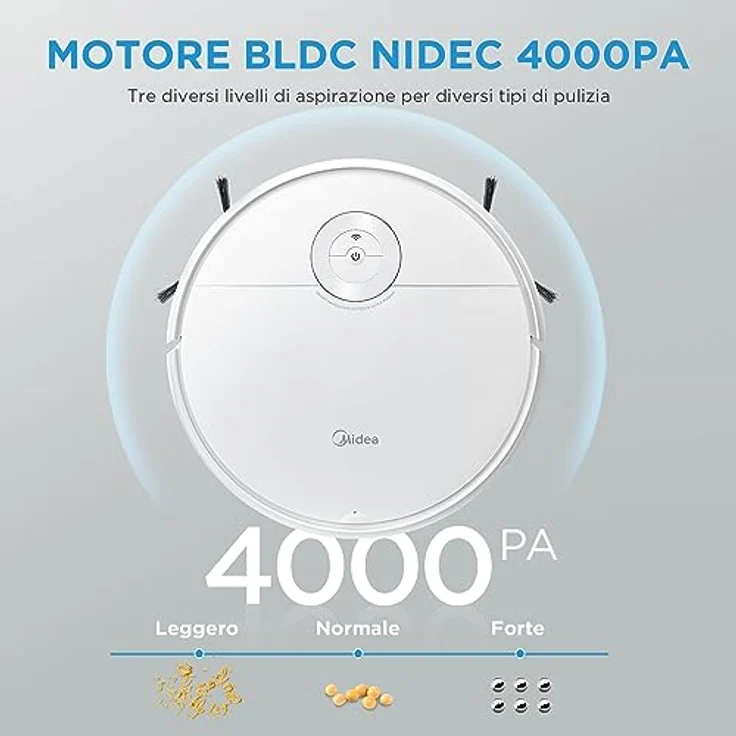 Midea I5C Saugroboter mit Wischfunktion, 90 min Akkubetrieb, schwarz – Bild 2