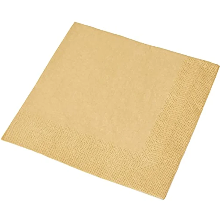 HEKU 100 einfarbige Servietten, 3-lagig, 33x33cm, hoch saugfähig, gold, 5er-Packung für Veranstaltungen & Gastronomie – Bild 4