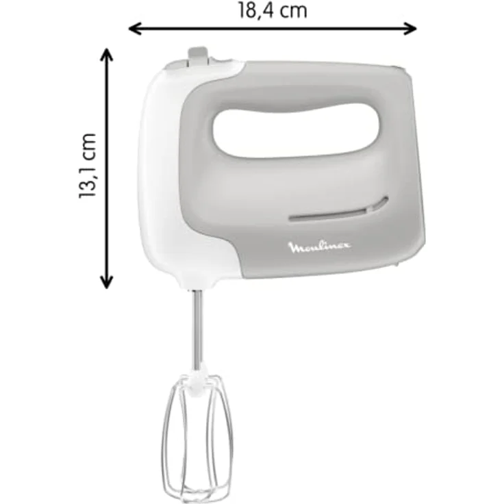 Moulinex HM450B Mixer, 450W, Edelstahl, 5 Geschwindigkeitsstufen, ergonomisch, grau – Bild 2