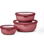 Mepal Multischüssel Cirqula flach, 3-teilig (350+750+1250 ml), vielseitig einsatzbar, Vivid mauve