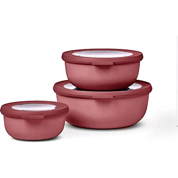 Mepal Multischüssel Cirqula flach, 3-teilig (350+750+1250 ml), vielseitig einsatzbar, Vivid mauve – Bild 1