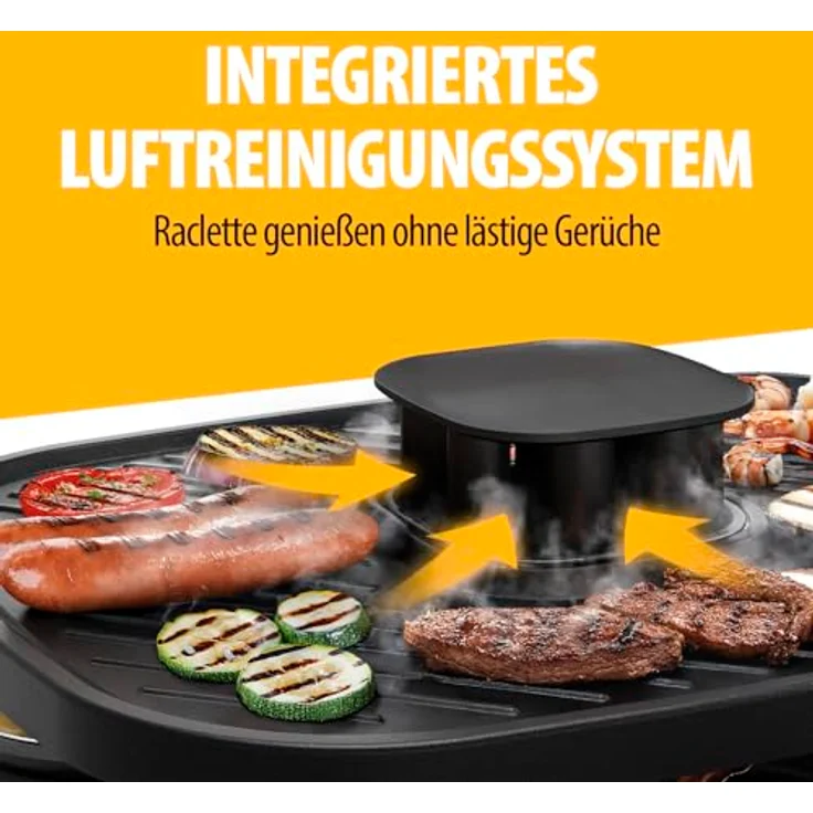 Tristar Raclette Clean Air RA-2760, 1100 W, für 6 Personen, geruchsarm, PFAS-frei, Antihaftbeschichtung, leicht zu reinigen – Bild 3