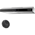 Gasland Chef SR60SS Dunstabzugshaube 60cm Umluft, Leise Abluft 202 m³/h Aktivkohlefilter, 3 Stufen Touch Control Unterbauhaube abzugshaube mit Filter Edelstahl Silber Glasbildschirme