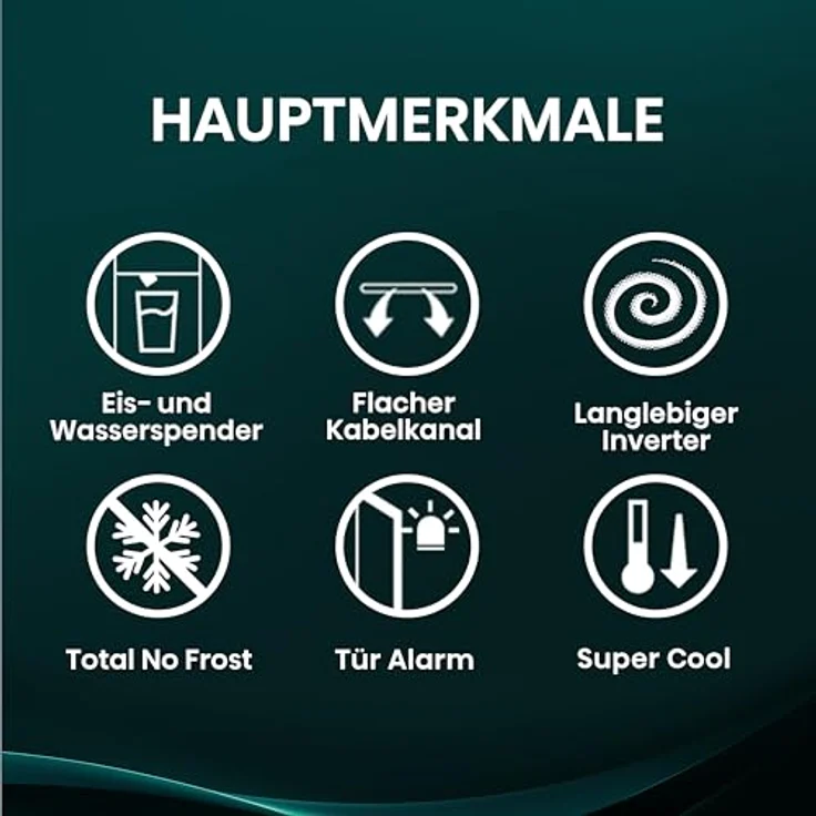 Hisense RS5P528STIE, Side-by-Side Kühl-Gefrier-Kombination in Edelstahl, 347 Liter Nutzinhalt, No-Frost-Technik, für 3-4 Personen, Energieeffizienzklasse E – Bild 3