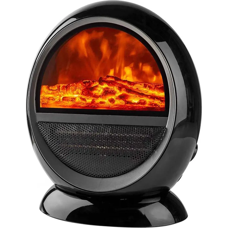 Sannover Elektroheizlüfter Ovenia 2000 W, mit einstellbarem Thermostat, Flammeneffekt und Überhitzungsschutz, kompakt und leicht