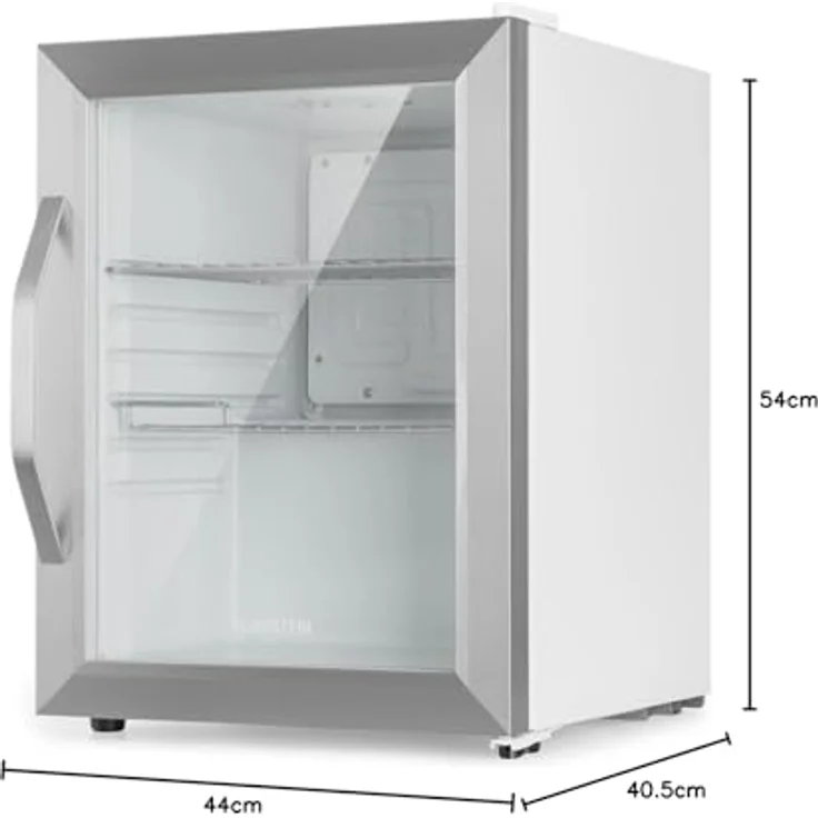 Klarstein Beersafe M Getränkekühlschrank, freistehend, Crystal White, 2 Böden, Panoramaglastür, edelstahlfarben, Energieklasse C – Bild 7