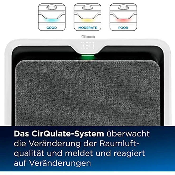 Bissell Air 320 Luftreiniger, 3-Stufen-Filterung, HEPA-Filter, PM2,5-Feinstaubsensor, weiß-grau (3002N) – Bild 3