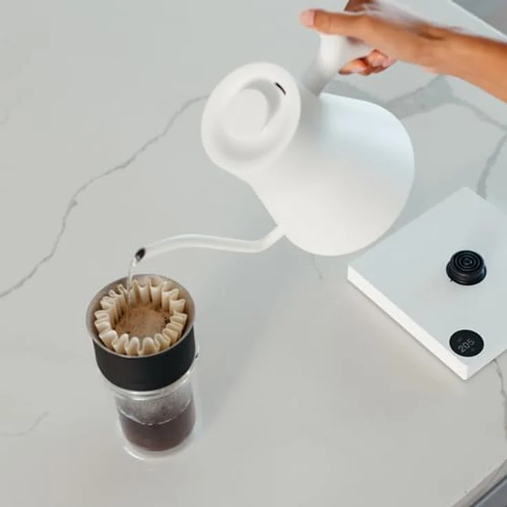Fellow Stagg EKG Pro, elektrischer Wasserkocher mit Schwanenhalstülle, präzise Temperaturkontrolle, 1200 Watt, integrierter Brühzeit-Timer - Mattweiß – Bild 3