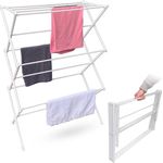 Grafner Wäscheständer klappbar und platzsparend, 11 Stangen, 6 Ebenen, robuster Stahlrahmen, kompakt Metall Wäscheständer Turm für kleine Räume und Camping