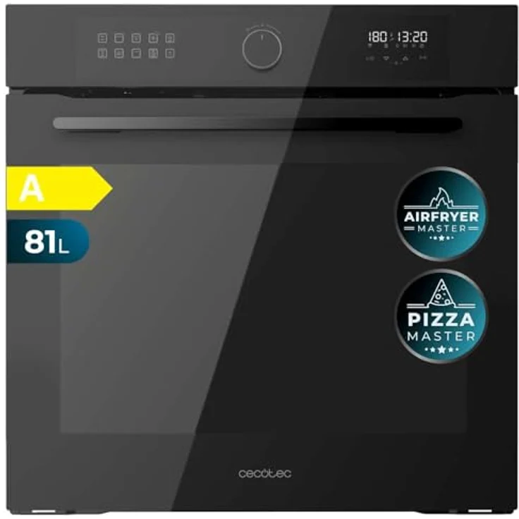 Cecotec Einbaubackofen Bolero Hexa AF316000, Multifunktion 60 cm, Glass Black, 81L Kapazität, 11 Funktionen mit Airfryer Master, Pizza Master und Steam Assist – Bild 1