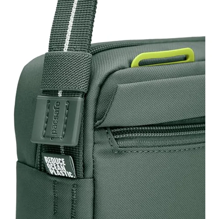 Pacsafe GO Crossbody Handtasche, schnittfest mit RFID-Schutz, Grün – Bild 9