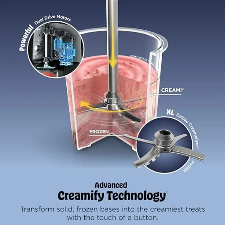 Ninja NC501 CREAMi Deluxe, 11-in-1 Eismaschine mit 2 XL Pint-Behältern, individuell anpassbare Frozen Leckereien, Silber – Bild 3