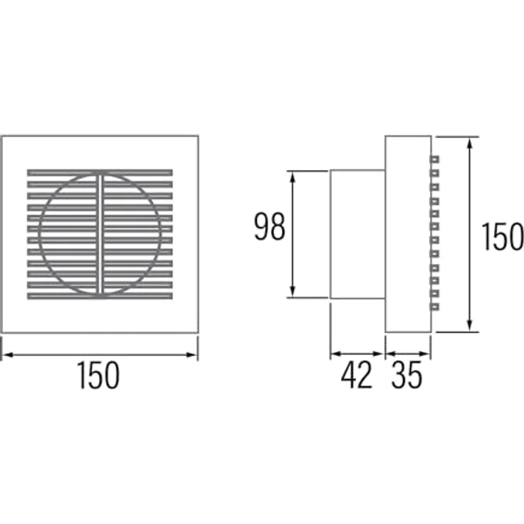 Konjac Sponge Cata Ventilator B10, Belüftungsventilator für Badezimmer, 98 m³/h Luftstrom, leiser Betrieb mit 41 dB, weiße Wandmontage, energieeffizient mit 15 W – Bild 5