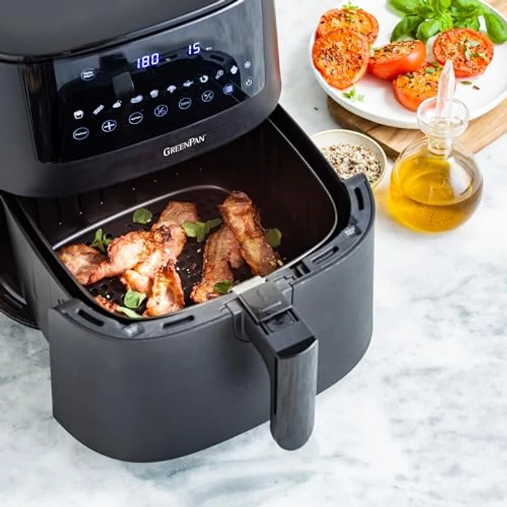 GREENPAN Heißluftfritteuse Bistro XL, 7,2L Volumen, Digitales LED-Display, Schwarz – Bild 10