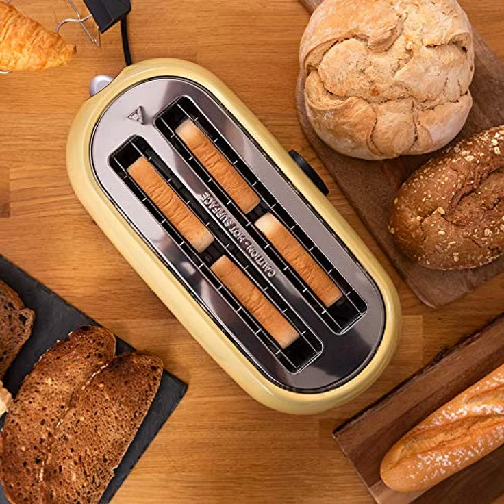 Cecotec Tostadora digital ClassicToast 8000, 2 Extra breiten und langen Schlitzen, 1500W, 6 Bräunungsstufen, inkl. Brötchenaufsatz, yellow double  – Bild 6