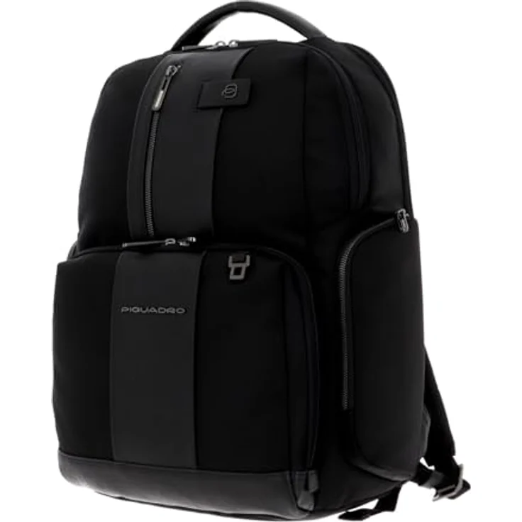 Piquadro Brief Rucksack RFID, 42 cm mit Laptopfach, schwarz, aus 100% Nylon – Bild 2