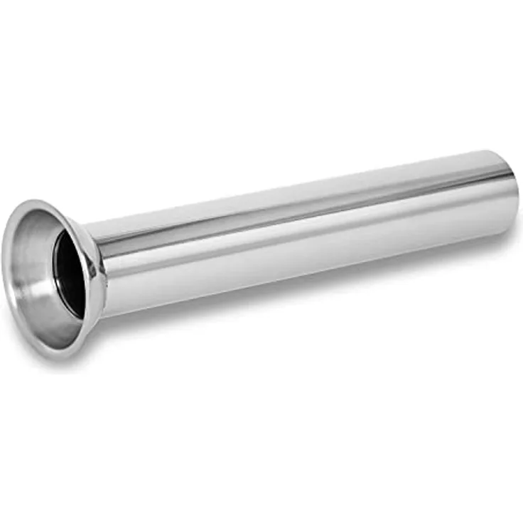 VERTES Füllrohr Fülltülle aus Edelstahl für Wurstfüller, 32 mm Rohr-Durchmesser, 53 mm Flansch-Durchmesser, 191 mm Länge, rostfrei und spülmaschinenfest