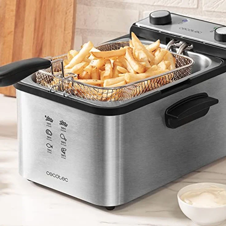 Cecotec Elektrische Fritteuse CleanFry Infinity 1, 3 L Fassungsvermögen, 2400 Watt, silber – Bild 6
