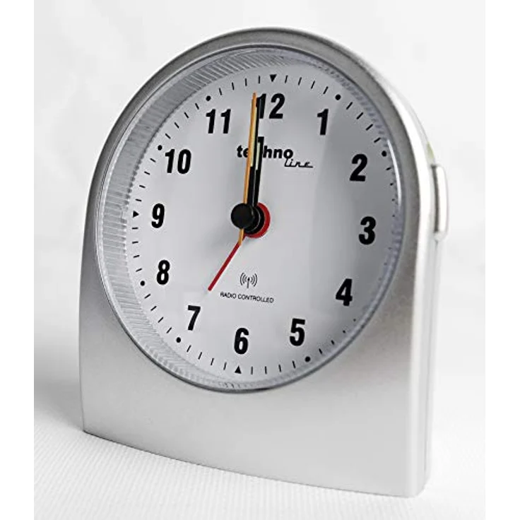 Technoline Funkwecker WT 753, analog mit Snooze-Funktion, Kunststoff, Silber – Bild 2
