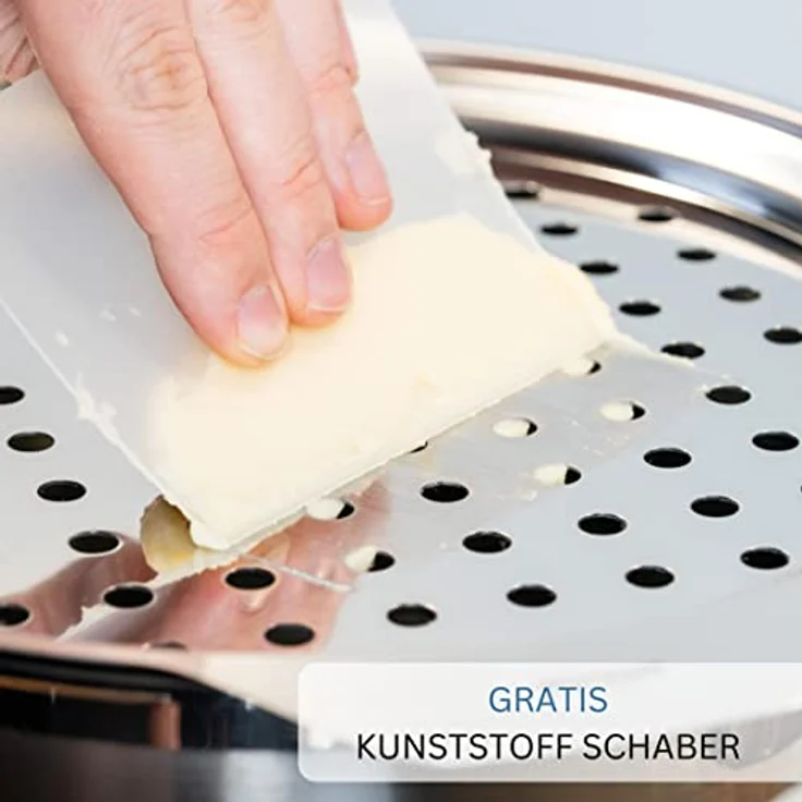 Westmark Spätzle--Topfaufsatz mit Teigschaber, Für Topfdurchmesser von 24 - 28 cm, Rostfreier Edelstahl-Kunststoff, Silber, 61112240 – Bild 7