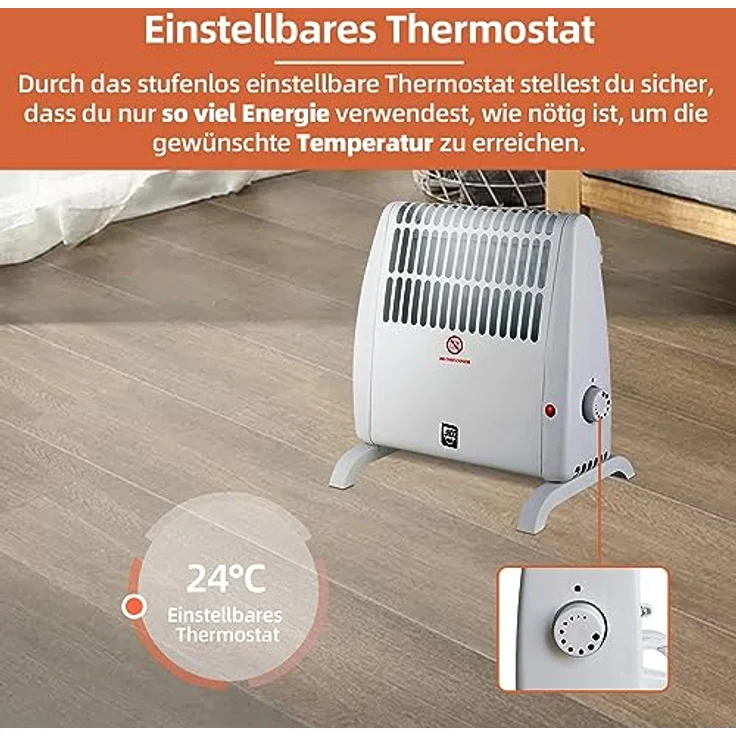 SHX Frostwächter mit Wandhalterung 450W SHX05FW450 – Frostwächter mit regelbarem Thermostat, 450 Watt, Standgerät oder Wandmontage, weiß – Bild 5