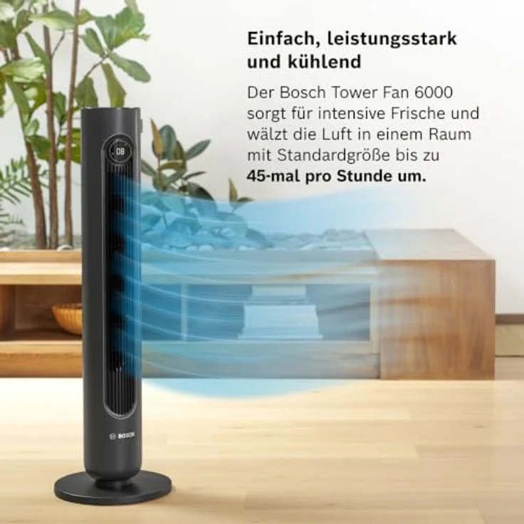 Bosch Home Comfort Tower Fan 6000 EU, Turmventilator mit 12 Geschwindigkeitsstufen und leisen DC-Motor – Bild 2