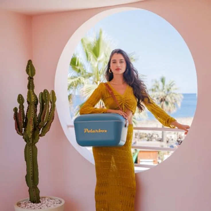 Polarbox Classic Azul Marino - Mostaza, Kühlbox mit 12 l Fassungsvermögen und hochwertiger Isolierung – Bild 7