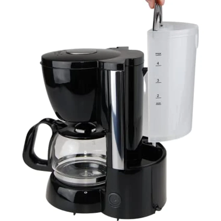 grossag Filter-Kaffeeautomat mit Glaskanne KA 12.17, 0,6 Liter für 4 Tassen Kaffee, 600 Watt, Schwarz - Edelstahl – Bild 4