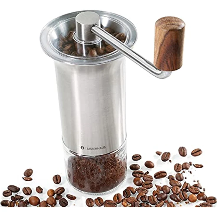 Zassenhaus Kaffeemühle Barista aus Glas und Edelstahl, Höhe: 21cm, 041170 - Transparent-Silber – Bild 1