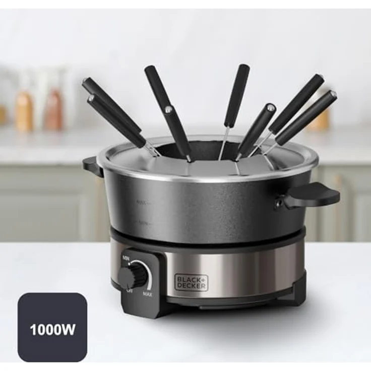 Black & Decker BLACK+DECKER Fondue Maker, Fondue Set mit Antihaftbeschichtung, schwarz – Bild 2