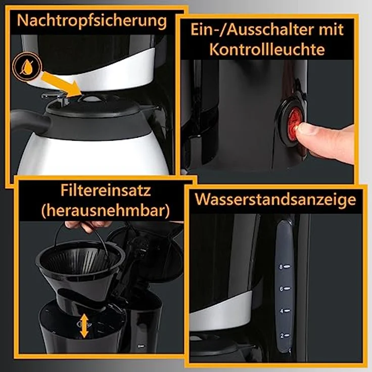 BOMANN Filterkaffeemaschine KA 168 CB, Kaffeemaschine für 8-10 Tassen, Thermokanne – Bild 4
