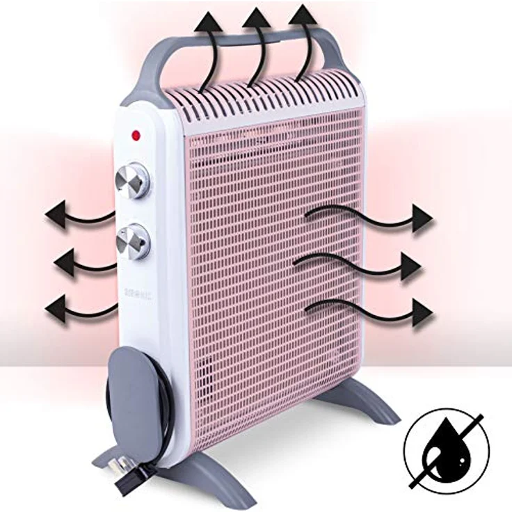 Duronic HV180 Elektroheizkörper 1800W Mica-Wärmewellen | Heizen in 1 Min auf | Energiesparende Heizung mit Thermostat | Tragegriff und Überhitzungsschutz | Ideal für Büro Zuhause Schlafzimmer – Bild 4