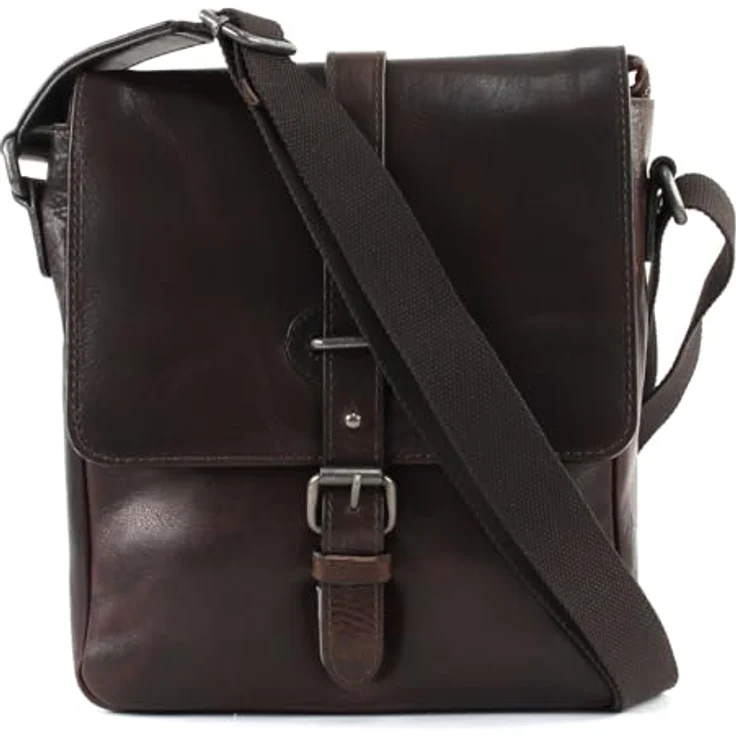 Leonhard Heyden Roma Umhängetasche Leder, 22 cm, braun, mit Handy- und Tabletfach, verstellbarem Umhängeriemen – Bild 2