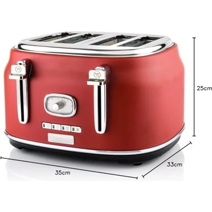 Westinghouse Retroline 4-Schlitz Toaster WKTT809RD Retro rot – Bild 9