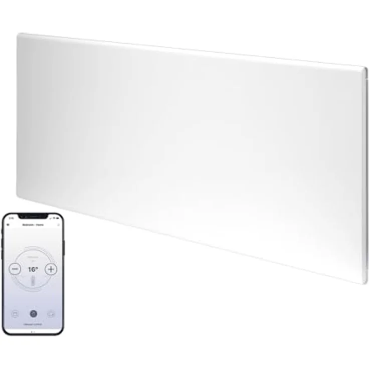 Adax Neo H - Intelligente Wifi Wandkonvektor | Heizkörper Elektrisch | Smartphone-Steuerung | Elektroheizung Energiesparend | Höhe 330mm | Heizung Elektrisch | 600W | KWT Weiß | IP24C, Class II – Bild 1