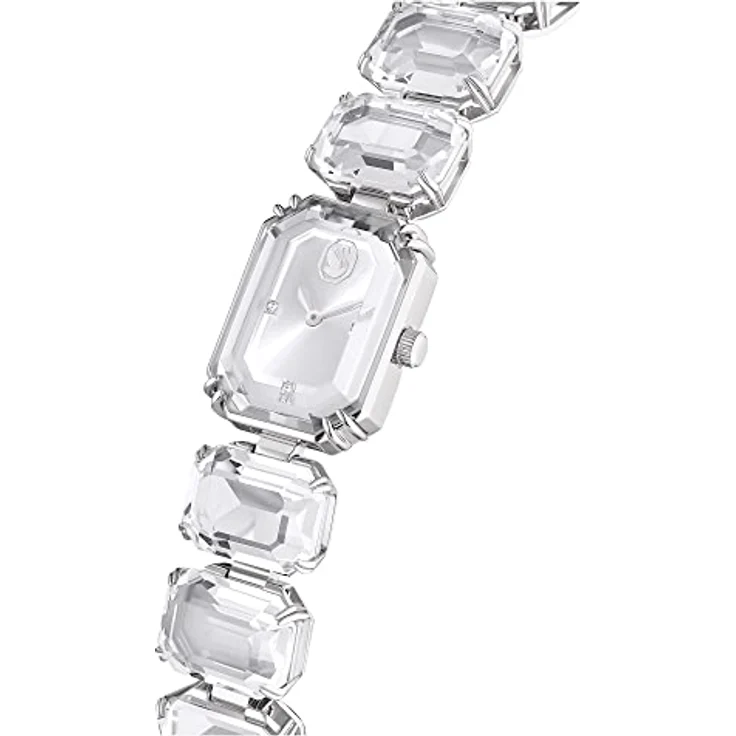 Swarovski Uhr, Silberne Damenuhr mit Edelstahlarmband und Strahlenden Swarovski Kristallen – Bild 4