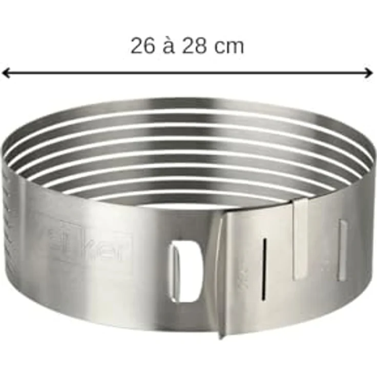 Zenker Tortenboden-Schneidhilfe Patisserie für Ø 26 und Ø 28 cm, Kuchen-Schneidhilfe für gleichmäßge Tortenböden, stabiler Edelstahlring (Farbe: Silber) - spülmaschinengeeignet, Menge: 1 Stück – Bild 4