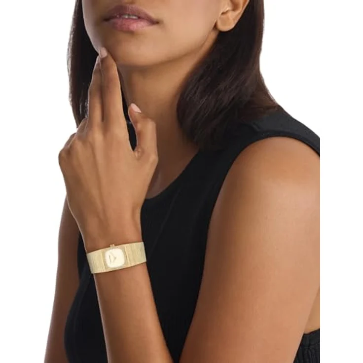 Calvin Klein SOPHISTICATED SQUARE, Zwei-Zeiger-Quarzwerk-Uhr mit goldfarbenem Edelstahlarmband, quadratisches 20-mm-Gehäuse, 3 BAR wasserdicht – Bild 4
