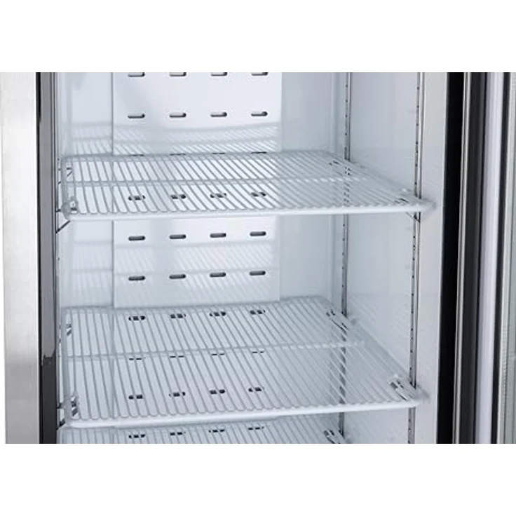 METRO Professional Gefrierschrank GSC240N, Edelstahl/Glas, 240 L, Luftkühlung, 550 W, mit Schloss, silber – Bild 2