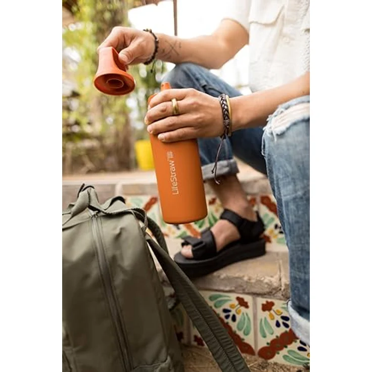 LifeStraw Go 2.0 Wasserfilterflasche, Edelstahl isoliert 700 ml, 2-Stufen-Filtersystem, Laguna Teal – Bild 8