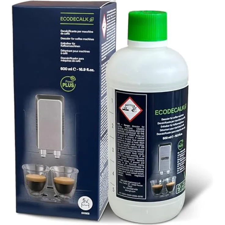 DL-pro Entkalker 500ml für DeLonghi 5513296041 SER3018 DLSC500 EcoDecalk, hochwirksam für Kaffeemaschinen und Kaffeevollautomaten, lebensmittelsicher und rückstandsfrei – Bild 1