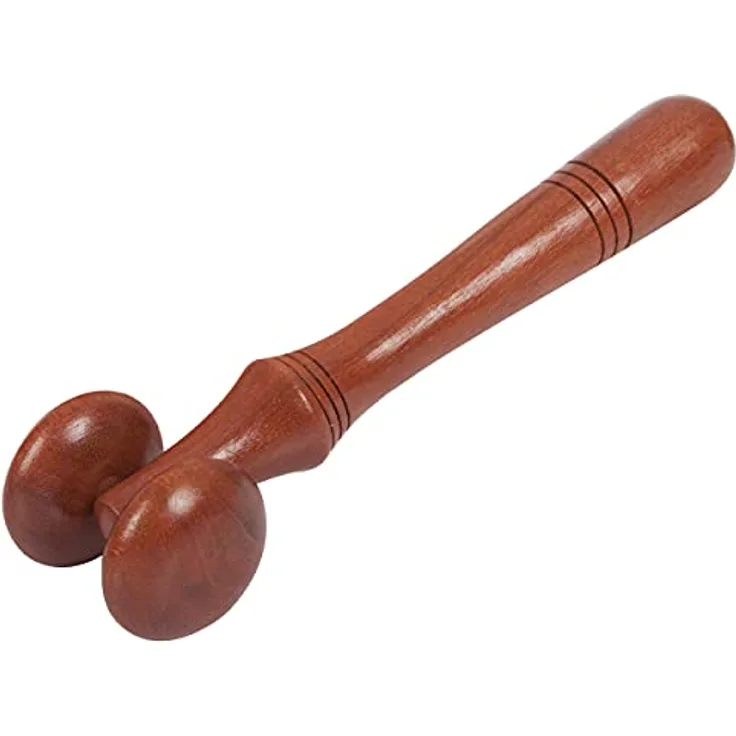 Sport-Tec Wellness-Massageroller aus Holz, 15 cm für entspannende Selbstmassage von kleinen Muskeln
