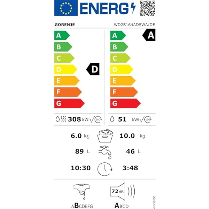Gorenje WD2S164ADSWA/DE, Waschtrockner, Weiss – Bild 2