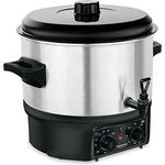 Stagecaptain GWK-16A Glühweinkocher - Einkochautomat mit 16 Liter - 2000 Watt - Gebürsteter Edelstahl - Einfache Bedienung (Temperatur und Zeitschaltuhr) - Abschaltautomatik - Silber