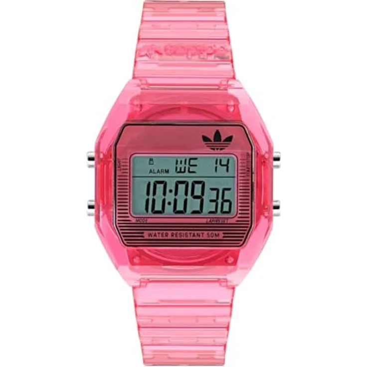 Adidas Originals Watch AOST25540, Digitale Armbanduhr mit Kalender, Stoppuhr und Alarm, Rosa
