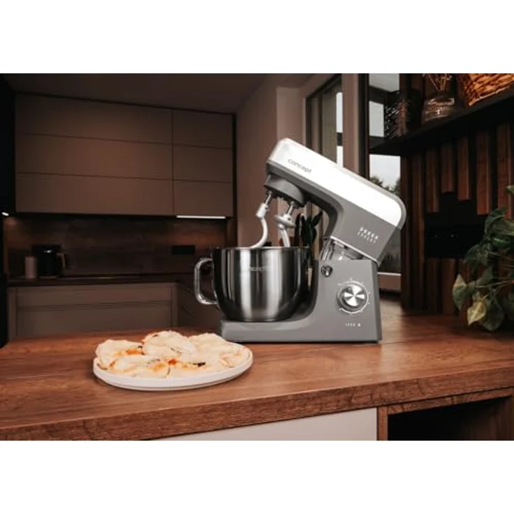 Concept Dough Expert RM6010, Planetenküchenmaschine mit 1900 W Leistung, 7-l-Edelstahlschüssel, Heizfunktion und 6 Geschwindigkeiten – Bild 9