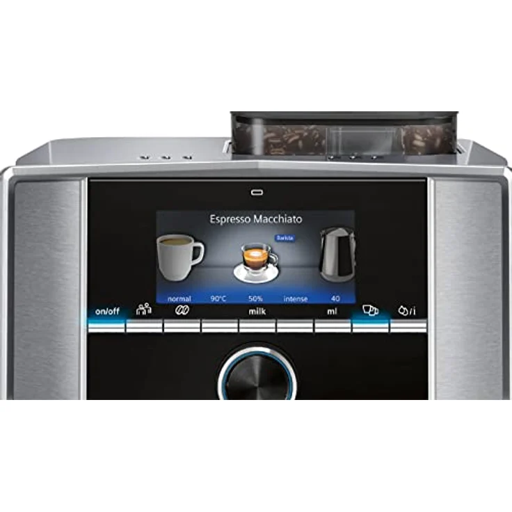 Siemens TI9553X1RW EQ.9 plus connect s500 Kaffeevollautomat, 1500 Watt, automatische Dampfreinigung, Baristamodus, iAroma, Edelstahl, mit Milchsystem und integriertem Mahlwerk – Bild 2