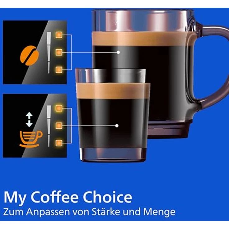 Philips Kaffeevollautomat 2200 Series EP2223/40, für 2 Kaffeespezialitäten, anpassbare Aromastärke, mattschwarz – Bild 5